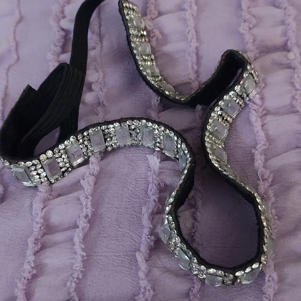 Emerald & Round Cut Crystal Bridal Gunmetal Headband
